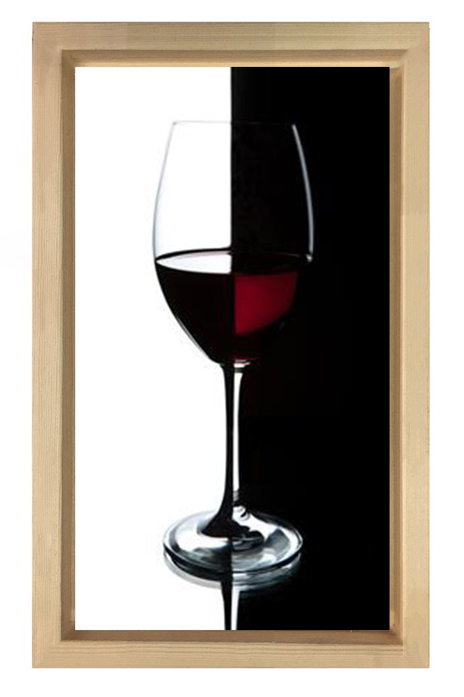 Şarap Kadehi Naturel Ahşap Çerçeve - 45x30