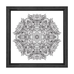 Desen Boyama Tablo Tablosu Siyah Ahşap Çerçeve - 60x60