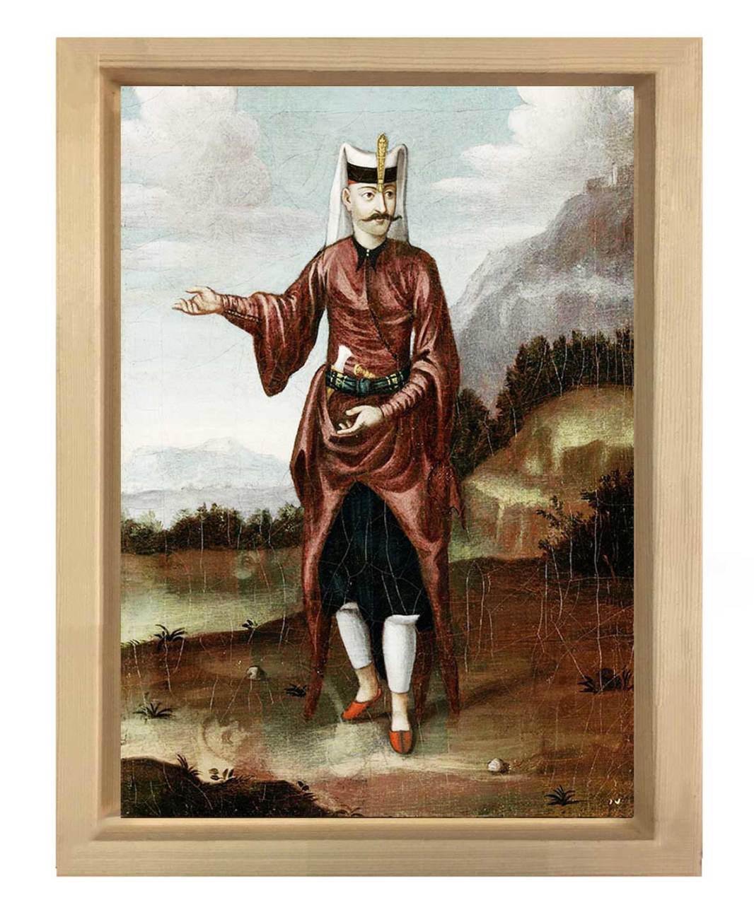 Yeniçeri Tablosu Naturel Ahşap Çerçeve - 100x150