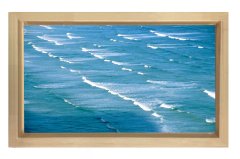 Dalgalı Deniz Yağlıboya Tablosu Naturel Ahşap Çerçeve - 100x150