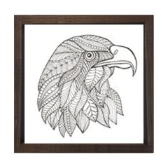 Mandala Kartal Tablosu Kahverengi Ahşap Çerçeve - 50x50