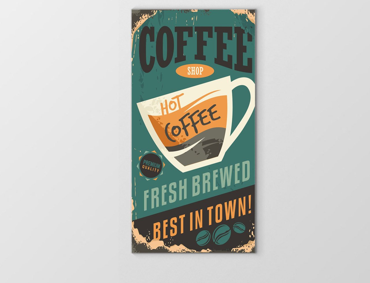 Best Coffee Vintage Reklam Tablosu Çerçevesiz - 40x60