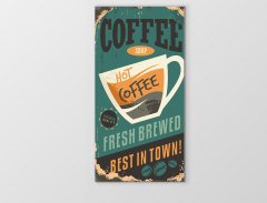 Best Coffee Vintage Reklam Tablosu Çerçevesiz - 40x60