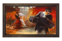 Tango Ve Akordeon Tablosu Kahverengi Ahşap - 50x90