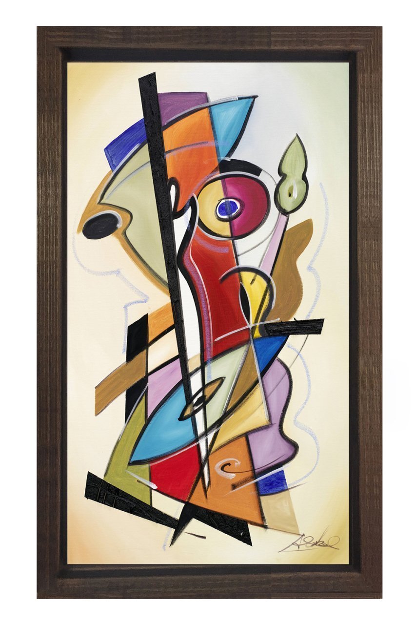 Soyut Tablo Tablosu Kahverengi Ahşap Çerçeve - 100x150