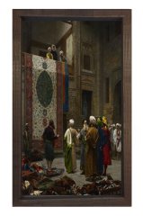 Halı Tüccarı Tablosu Kahverengi Ahşap Çerçeve - 100x200