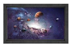 Evren ve Uzay Tablosu Siyah Ahşap Çerçeve - 100x150