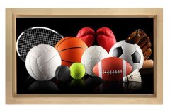 Spor Araçları Tablosu Naturel Ahşap - 70x100