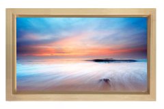 Bulutlar ve Sisli Deniz Tablosu Naturel Ahşap Çerçeve - 70x100