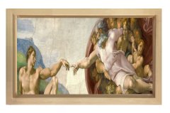 Ademin Doğuşu Tablosu Naturel Ahşap Çerçeve - 50x90