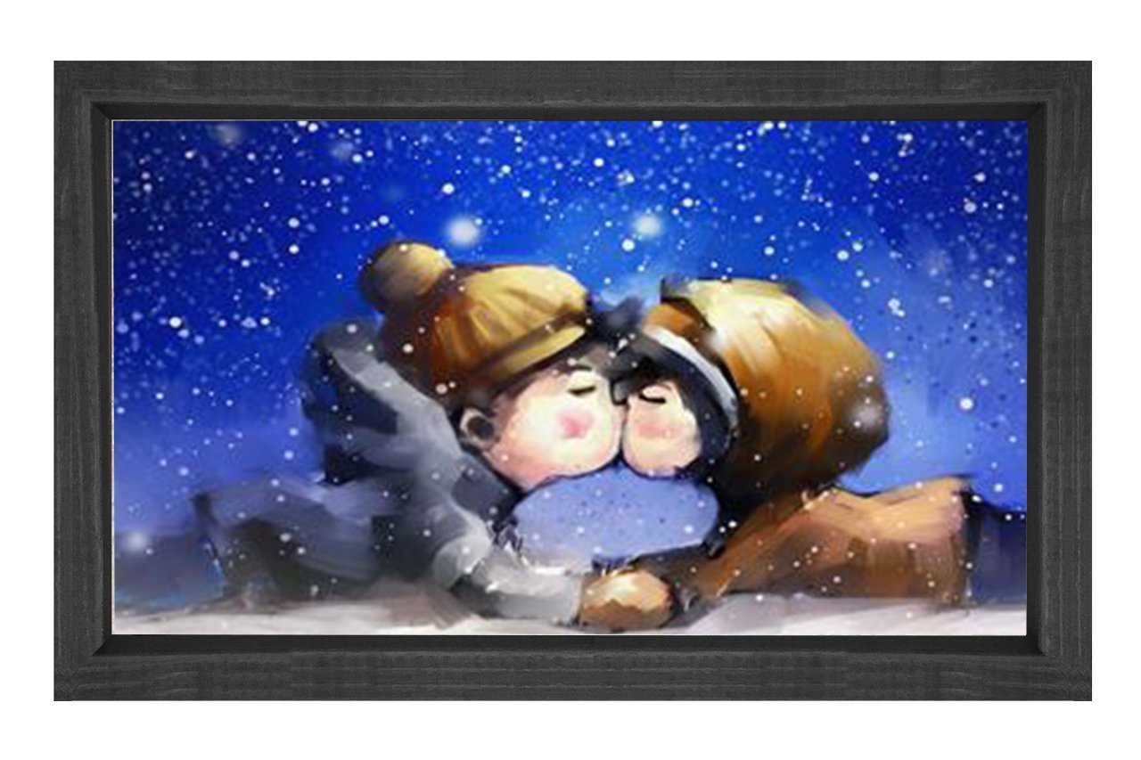Çoçukluk Aşkı Tablosu Siyah Ahşap Çerçeve - 45x30