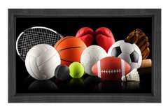Spor Araçları Tablosu Siyah Ahşap - 100x200