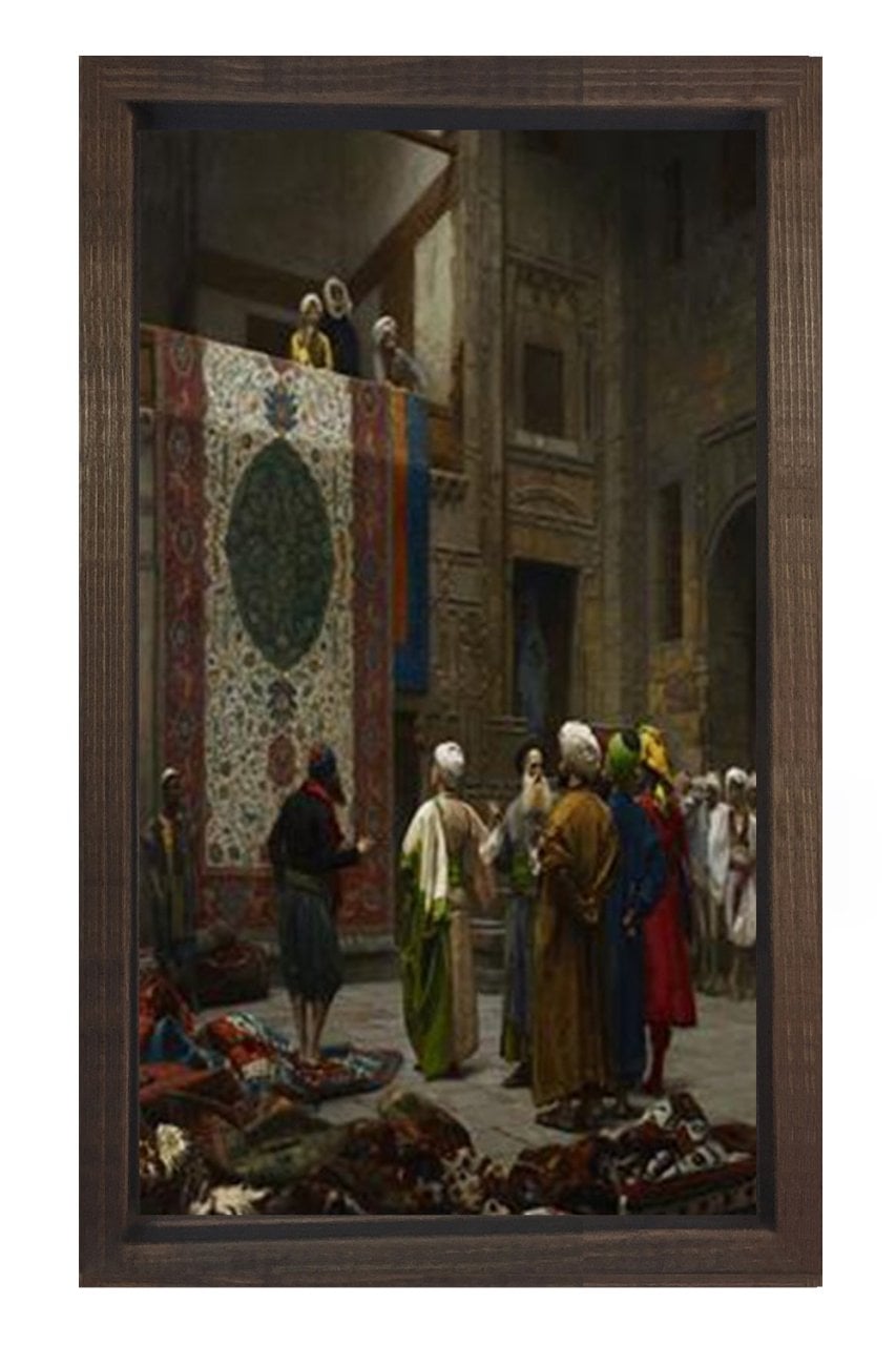 Halı Tüccarı Tablosu Kahverengi Ahşap Çerçeve - 50x70