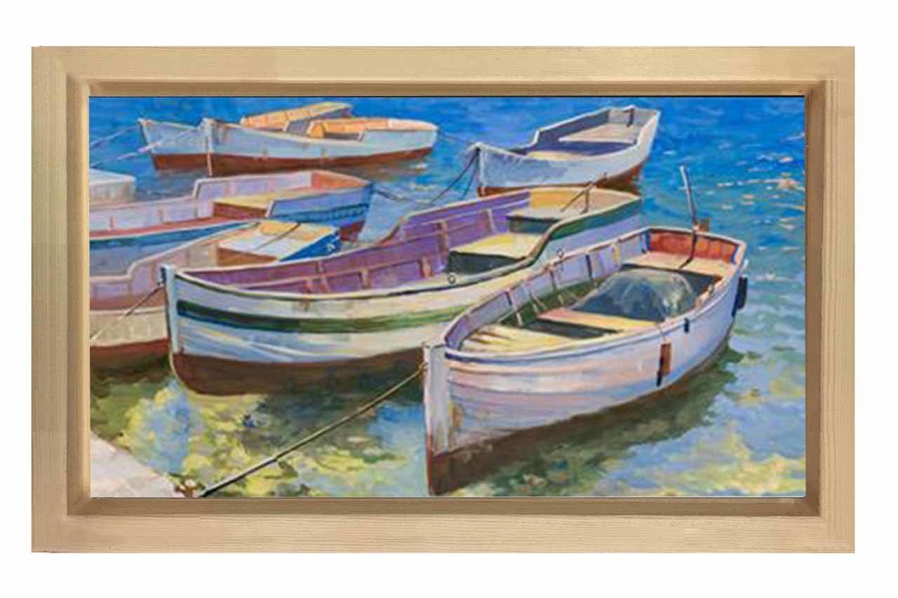 Kayıklar Reprödiksiyon Tablosu Naturel Ahşap Çerçeve - 40x60