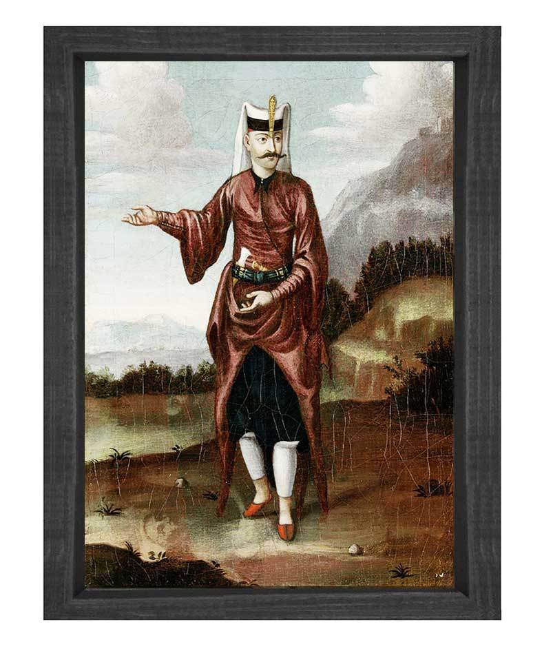 Yeniçeri Tablosu Siyah Ahşap Çerçeve - 40x60