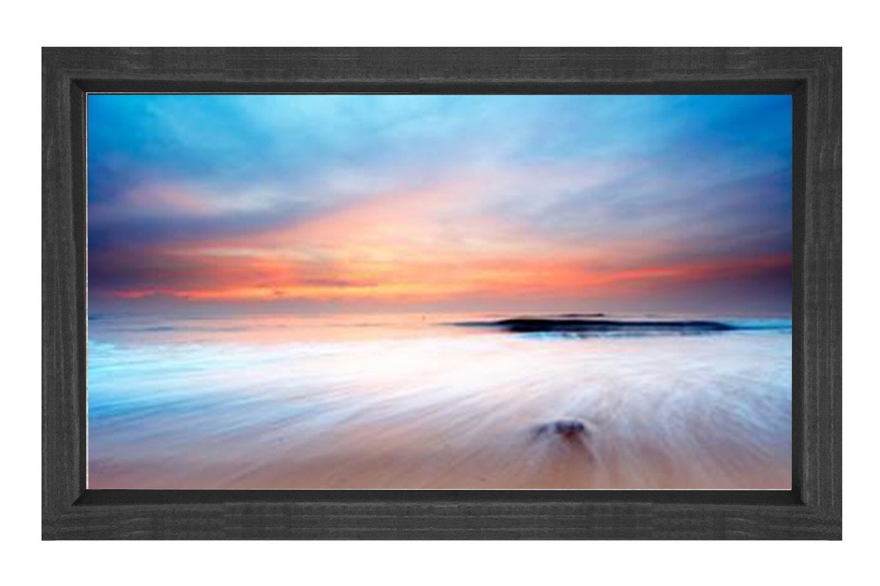 Bulutlar ve Sisli Deniz Tablosu Siyah Ahşap Çerçeve - 50x70