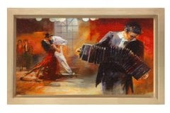 Tango Ve Akordeon Tablosu Naturel Ahşap - 50x90