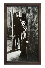 Charlie Chaplin Tablosu Kahverengi Ahşap Çerçeve - 100x200