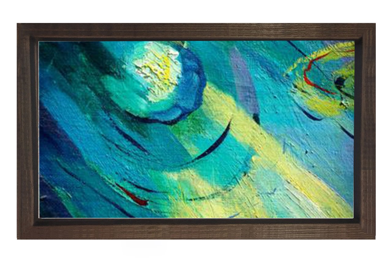 Soyut Reprodüksiyon Tablosu Kahverengi Ahşap - 40x60