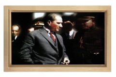 Atatürk Tablosu Naturel Ahşap - 50x90