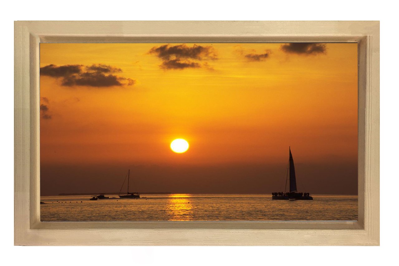 Güneş Batımı Ve Deniz Tablosu Naturel Ahşap Çerçeve - 70x100