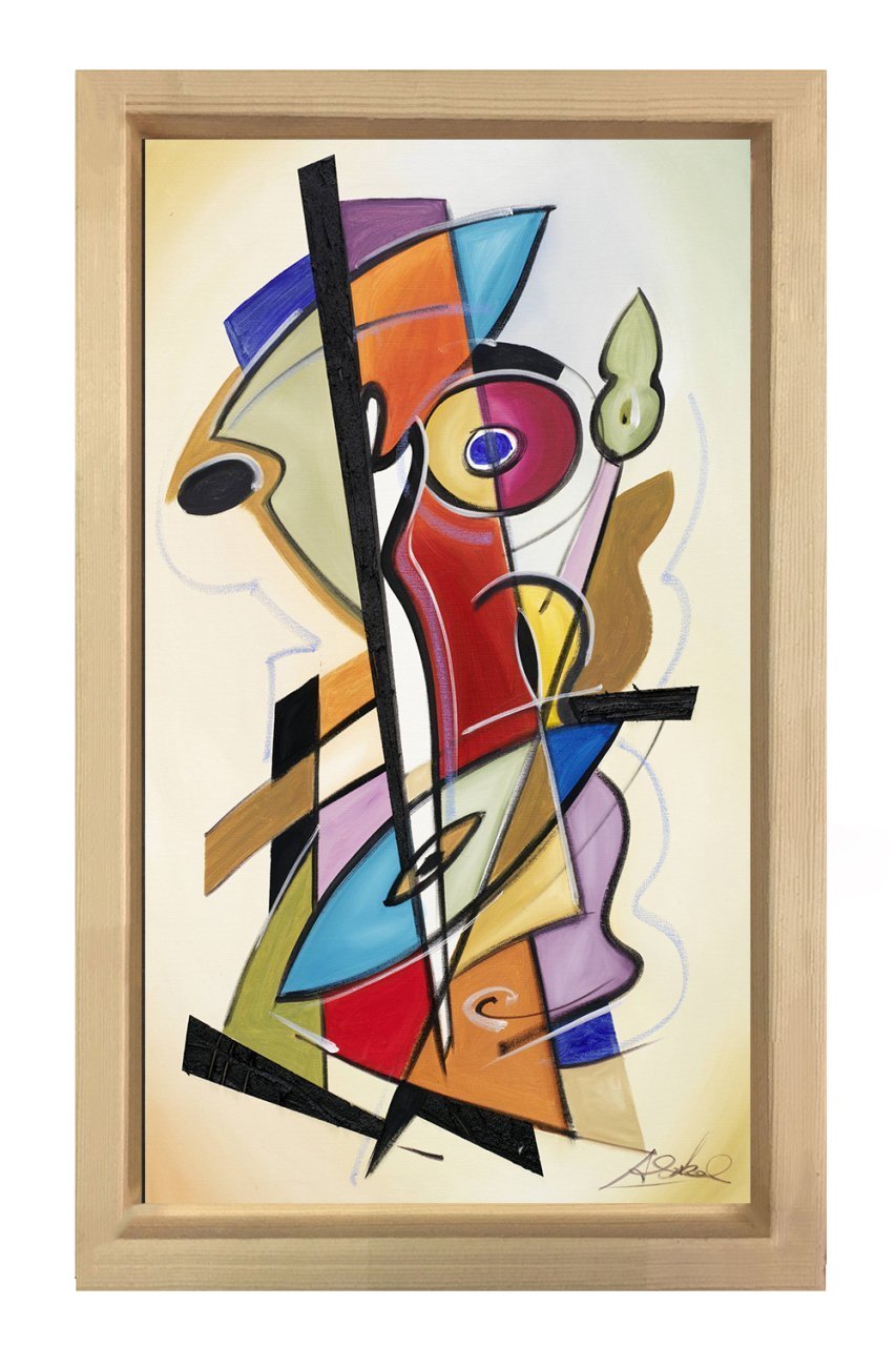 Soyut Tablo Tablosu Naturel Ahşap Çerçeve - 40x60