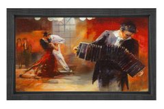 Tango Ve Akordeon Tablosu Siyah Ahşap - 100x200