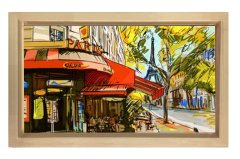 Eiffel Kulesi Vektörel Tablosu Naturel Ahşap Çerçeve - 50x70