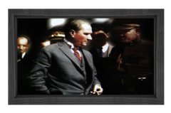 Atatürk Tablosu Siyah Ahşap - 100x150