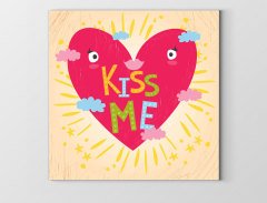Kiss Me Tablosu Çerçevesiz - 90x90