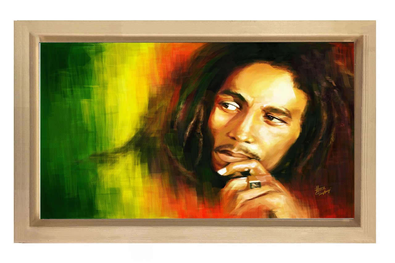 Bob Marley  Tablosu Naturel Ahşap Çerçeve - 100x150