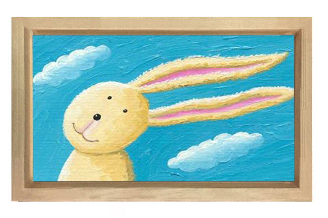 Tavşan Tablosu Naturel Ahşap Çerçeve - 50x70