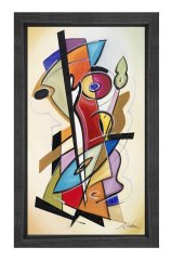 Soyut Tablo Tablosu Siyah Ahşap Çerçeve - 100x200