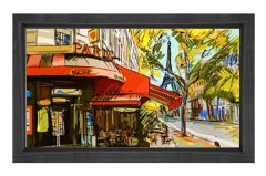 Eiffel Kulesi Vektörel Tablosu Siyah Ahşap Çerçeve - 40x60