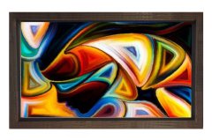 Soyut Reprodüksiyon Tablosu Kahverengi Ahşap - 45x30