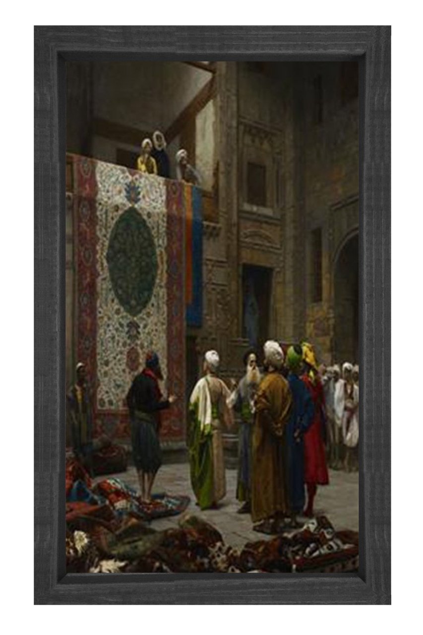 Halı Tüccarı Tablosu Siyah Ahşap Çerçeve - 50x70