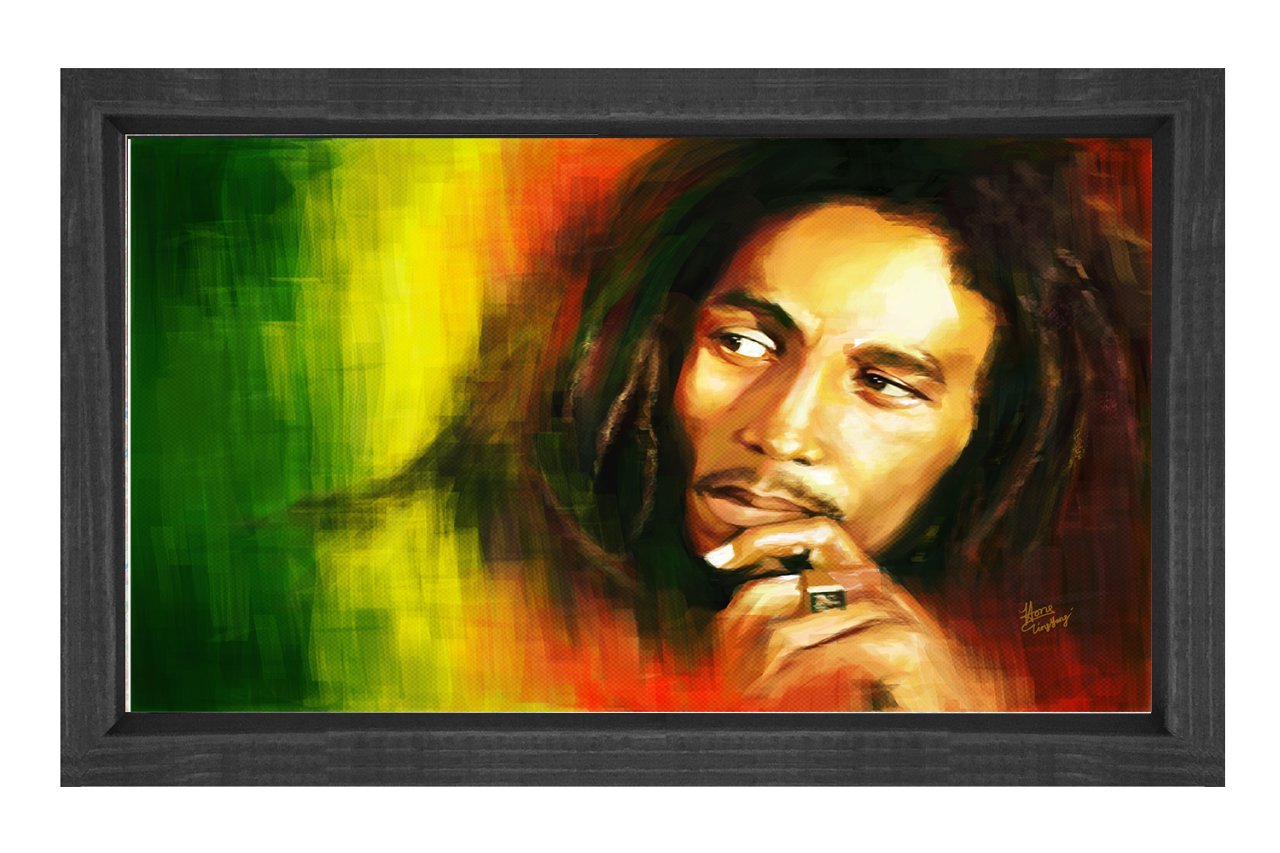 Bob Marley  Tablosu Siyah Ahşap Çerçeve - 100x150