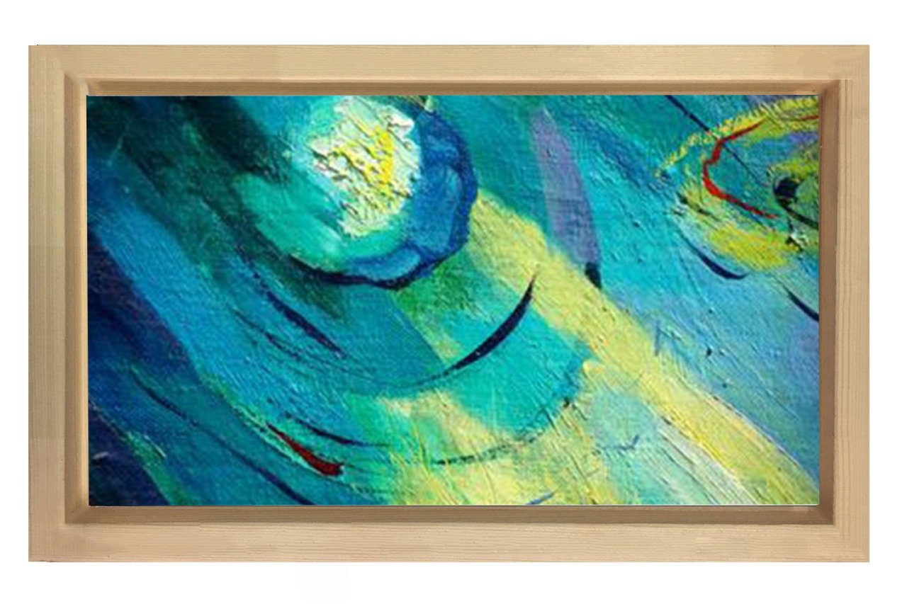 Soyut Reprodüksiyon Tablosu Naturel Ahşap - 50x90