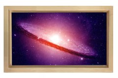 Evren ve Uzay Tablosu Naturel Ahşap Çerçeve - 50x70
