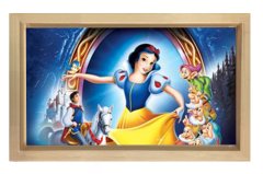 Pamuk Prenses ve Yedi Cüceler Tablosu Naturel Ahşap Çerçeve - 100x200