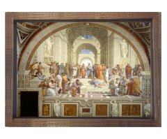 Atina Okulu - Raffelo Santi Kahverengi Ahşap Çerçeve - 50x70