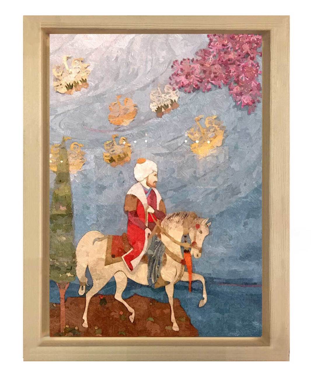 Fatih Minyatür Tablosu Naturel Ahşap - 45x30