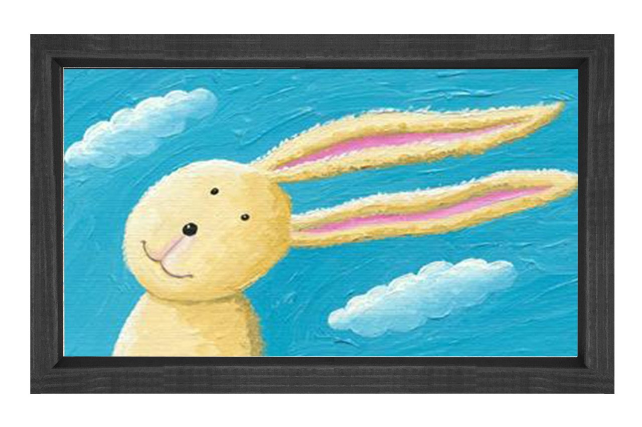Tavşan Tablosu Siyah Ahşap Çerçeve - 50x70