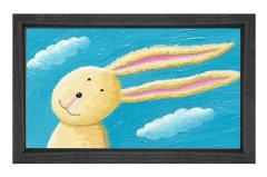 Tavşan Tablosu Siyah Ahşap Çerçeve - 50x70