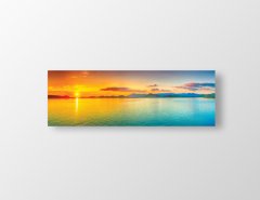 Gün Batımı Su Manzarası Tablosu Çerçevesiz - 200x70