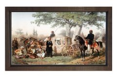 Padişah Av Gezisi Tablosu Kahverengi Ahşap Çerçeve - 40x60
