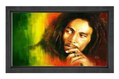 Bob Marley  Tablosu Siyah Ahşap Çerçeve - 50x90