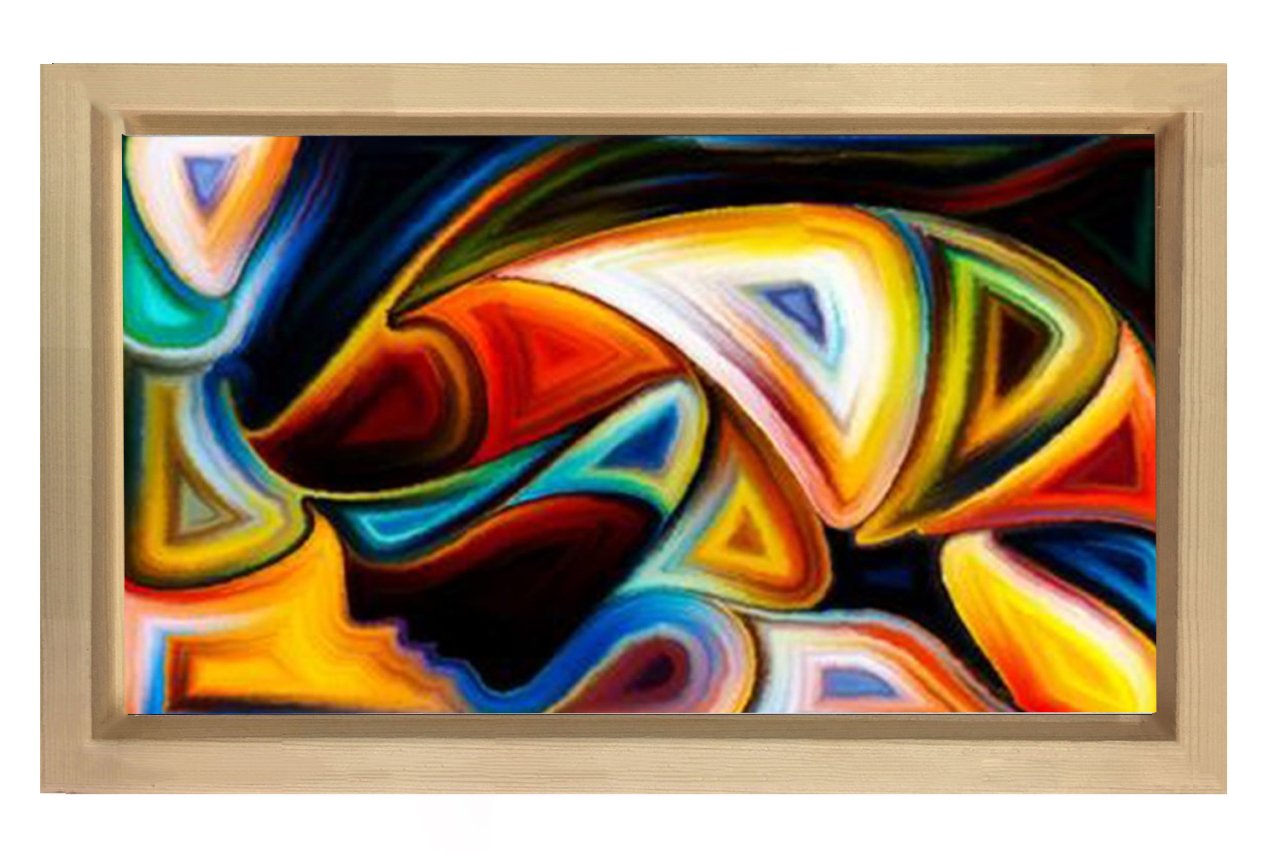 Soyut Reprodüksiyon Tablosu Naturel Ahşap - 40x60