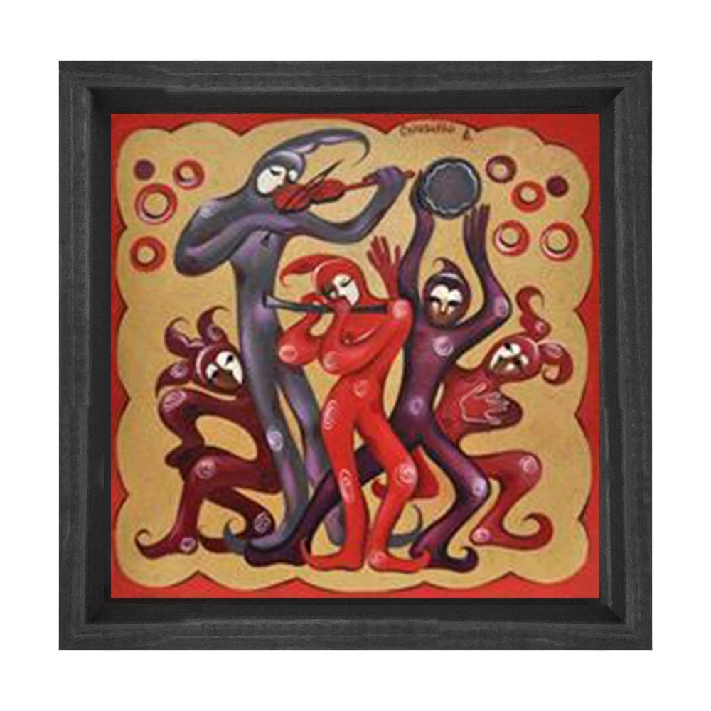 Çalgıcı Şarlatanlar Tablosu Siyah Ahşap Çerçeve - 90x90