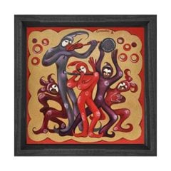 Çalgıcı Şarlatanlar Tablosu Siyah Ahşap Çerçeve - 90x90
